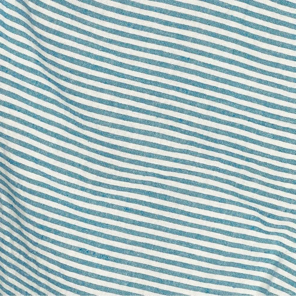 J. Crew Stanton Linen Cotton Blend Blue White Striped Shorts 35